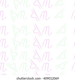 Seamless   pattern of zodiac signs, doodles, libra, scorpio,object. Hand drawn.