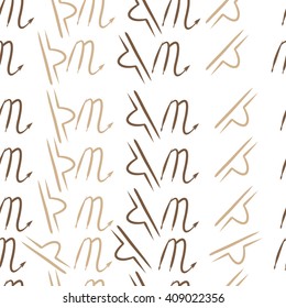Seamless   pattern of zodiac signs, doodles, libra, scorpio,object. Hand drawn.