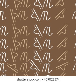 Seamless   pattern of zodiac signs, doodles, libra, scorpio,object. Hand drawn.