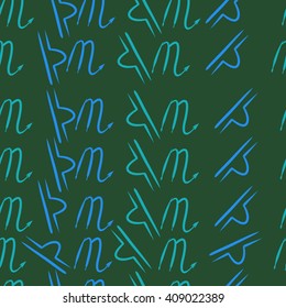 Seamless   pattern of zodiac signs, doodles, libra, scorpio,object. Hand drawn.