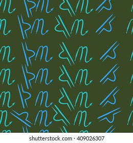Seamless   pattern of zodiac signs, doodles, libra, scorpio,object. Hand drawn.