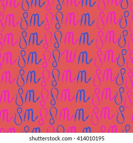 Seamless  pattern of zodiac signs, doodles, object, scorpio,lions. Hand drawn.