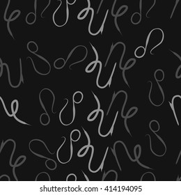 Seamless   pattern of zodiac signs, doodles, object,capricorn ,lions. Hand drawn.