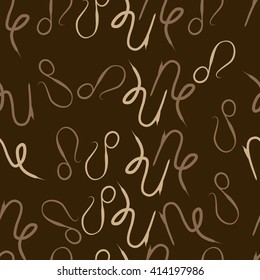 Seamless   pattern of zodiac signs, doodles, object,capricorn ,lions. Hand drawn.