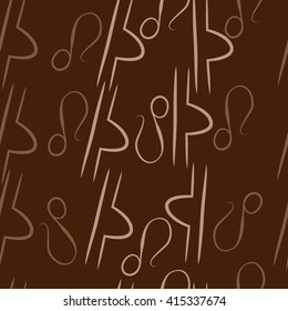 Seamless  pattern of zodiac signs, doodles, object,libra,lions. Hand drawn.