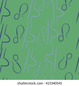 Seamless  pattern of zodiac signs, doodles, object,libra,lions. Hand drawn.