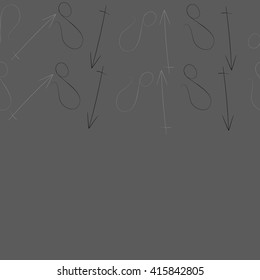 Seamless  pattern of zodiac signs, doodles, object,sagittarius,lions. Hand drawn.