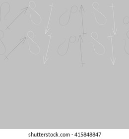 Seamless  pattern of zodiac signs, doodles, object,sagittarius,lions. Hand drawn.