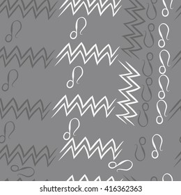 Seamless  pattern of zodiac signs, doodles, object,aquarius,lions. Hand drawn.
