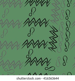 Seamless  pattern of zodiac signs, doodles, object,aquarius,lions. Hand drawn.