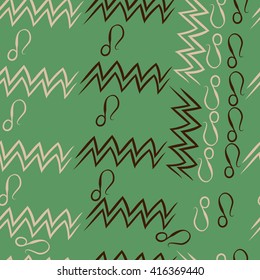 Seamless  pattern of zodiac signs, doodles, object,aquarius,lions. Hand drawn.