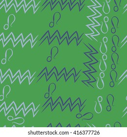 Seamless  pattern of zodiac signs, doodles, object,aquarius,lions. Hand drawn.