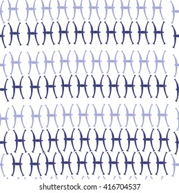 Seamless pattern of zodiac signs, doodles, object,pisces. Hand drawn.