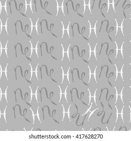 Seamless  pattern of zodiac signs, doodles, object,pisces,capricorn. Hand drawn.