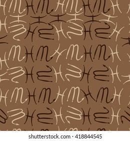 Seamless pattern of zodiac signs, doodles, object,pisces,scorpio. Hand drawn.