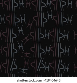 Seamless pattern of zodiac signs, doodles, object,pisces,libra. Hand drawn.