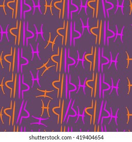 Seamless pattern of zodiac signs, doodles, object,pisces,libra. Hand drawn.