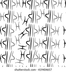 Seamless pattern of zodiac signs, doodles, object,pisces,libra. Hand drawn.