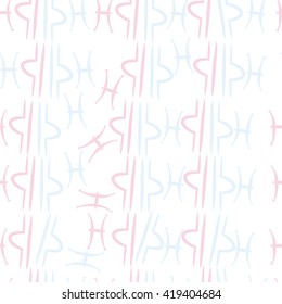 Seamless pattern of zodiac signs, doodles, object,pisces,libra. Hand drawn.