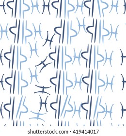 Seamless pattern of zodiac signs, doodles, object,pisces,libra. Hand drawn.