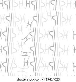 Seamless pattern of zodiac signs, doodles, object,pisces,libra. Hand drawn.