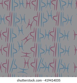Seamless pattern of zodiac signs, doodles, object,pisces,libra. Hand drawn.
