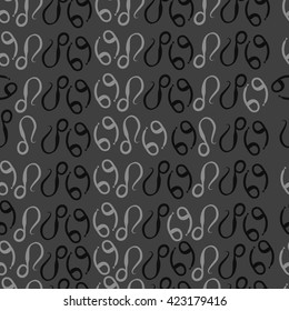 Seamless  pattern  of zodiac signs, doodles, object,cancer,lions. Hand drawn.