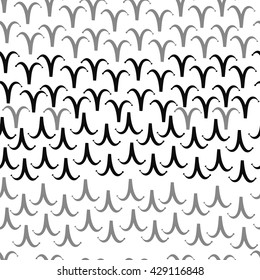 Seamless pattern of zodiac signs, doodles,  object,aries. Hand drawn.