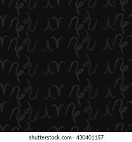 Seamless  pattern of zodiac signs, doodles,  object,aries, capricorn. Hand drawn.
