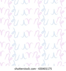Seamless  pattern of zodiac signs, doodles,  object,aries, capricorn. Hand drawn.