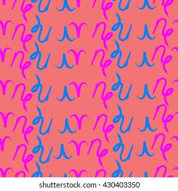 Seamless  pattern of zodiac signs, doodles,  object,aries, capricorn. Hand drawn.