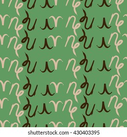 Seamless  pattern of zodiac signs, doodles,  object,aries, capricorn. Hand drawn.
