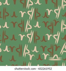 Seamless  pattern of zodiac signs, doodles,  object,aries,libra. Hand drawn.