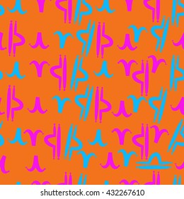Seamless  pattern of zodiac signs, doodles,  object,aries,libra. Hand drawn.