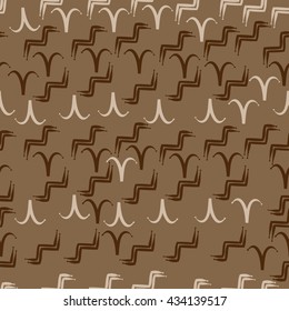 Seamless    pattern of zodiac signs, doodles,  object,aries,aquarius. Hand drawn.