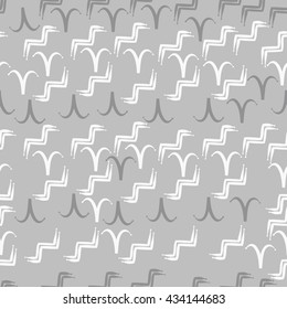 Seamless    pattern of zodiac signs, doodles,  object,aries,aquarius. Hand drawn.