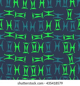 Seamless  pattern of zodiac signs, doodles,  object,gemini,pisces. Hand drawn.