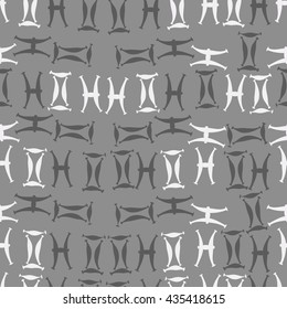 Seamless  pattern of zodiac signs, doodles,  object,gemini,pisces. Hand drawn.