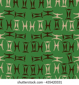 Seamless  pattern of zodiac signs, doodles,  object,gemini,pisces. Hand drawn.