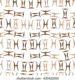 Seamless  pattern of zodiac signs, doodles,  object,gemini,pisces. Hand drawn.