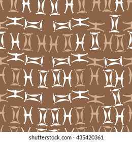 Seamless  pattern of zodiac signs, doodles,  object,gemini,pisces. Hand drawn.