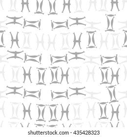 Seamless  pattern of zodiac signs, doodles,  object,gemini,pisces. Hand drawn.