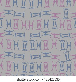 Seamless  pattern of zodiac signs, doodles,  object,gemini,pisces. Hand drawn.