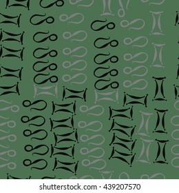 Seamless pattern of zodiac signs, doodles,  object, gemini,lion. Hand drawn.