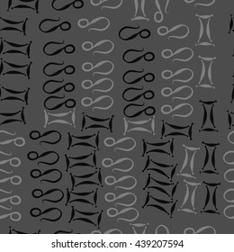 Seamless pattern of zodiac signs, doodles,  object, gemini,lion. Hand drawn.