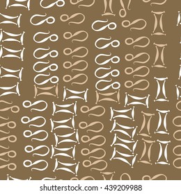 Seamless pattern of zodiac signs, doodles,  object, gemini,lion. Hand drawn.