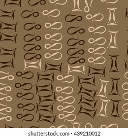 Seamless pattern of zodiac signs, doodles,  object, gemini,lion. Hand drawn.