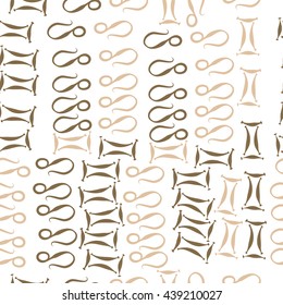 Seamless pattern of zodiac signs, doodles,  object, gemini,lion. Hand drawn.
