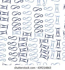 Seamless pattern of zodiac signs, doodles,  object, gemini,lion. Hand drawn.