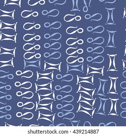Seamless pattern of zodiac signs, doodles,  object, gemini,lion. Hand drawn.
